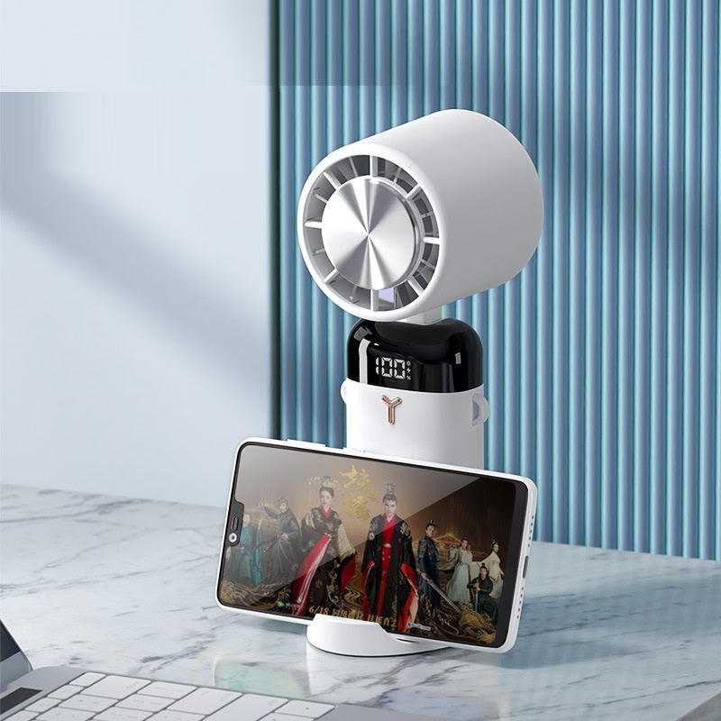 Digital Display Desktop Folding Mini New Type Leafless Cooling Handheld Fan