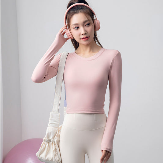 Autumn And Winter Long-sleeve Fitness Wear With Chest Pads