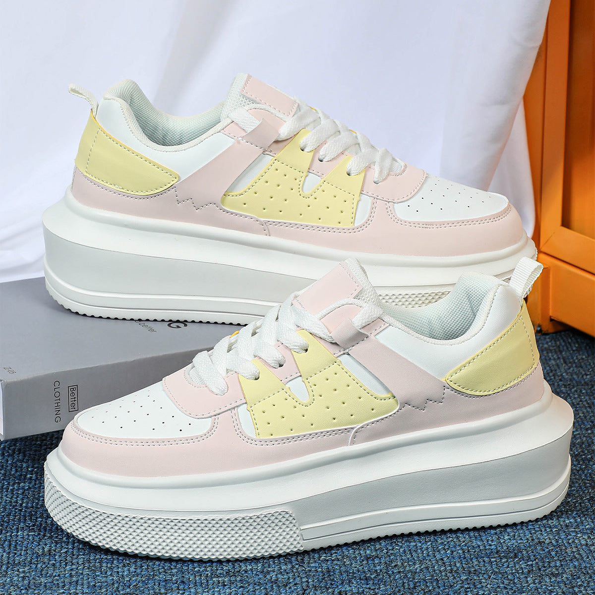Platform Fashion Sneakers Lace-up Casual Sports Shoes