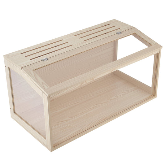 Wooden Hamster Cage 40.1"x20.4"x20.1" 270° Viewing Hamster Habitat, Chewproof Acrylic Small Animal Cage With Openable Top, Large Pet Enclosure For Syrian/Dwarf Hamsters, Guinea Pigs & Gerbils