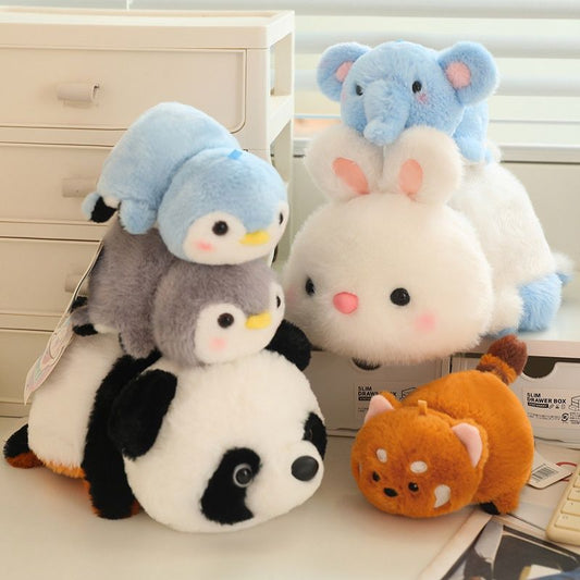 Plush Toys Elephant Penguin Panda Lesser Panda White Rabbit Girl's Birthday Gift