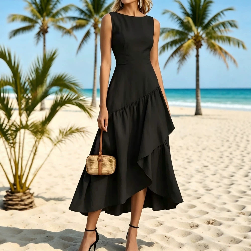 Women's Fashion Stitching Sleeveless Dress