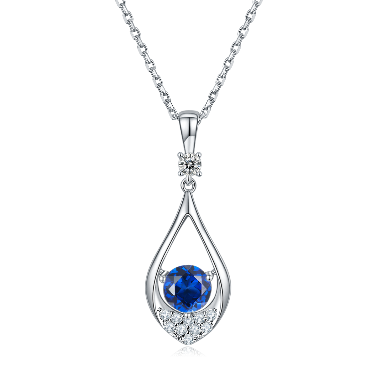 S925 Sterling Silver Teardrop Necklace, 1ct D-VVS1 Moissanite & Lab-Grown Gems, Platinum Plated 2.7g Women's Jewelry With GRA Certificate Gift Box