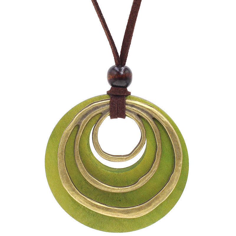 Bohemian-style Korean Fleece Alloy Round Three-Loop Necklace