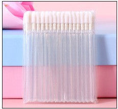 Fishing Rod Lip Brush Flocking Lipstick Makeup Brush Solid Lip Lacquer Brush Cotton Swab 50PCS