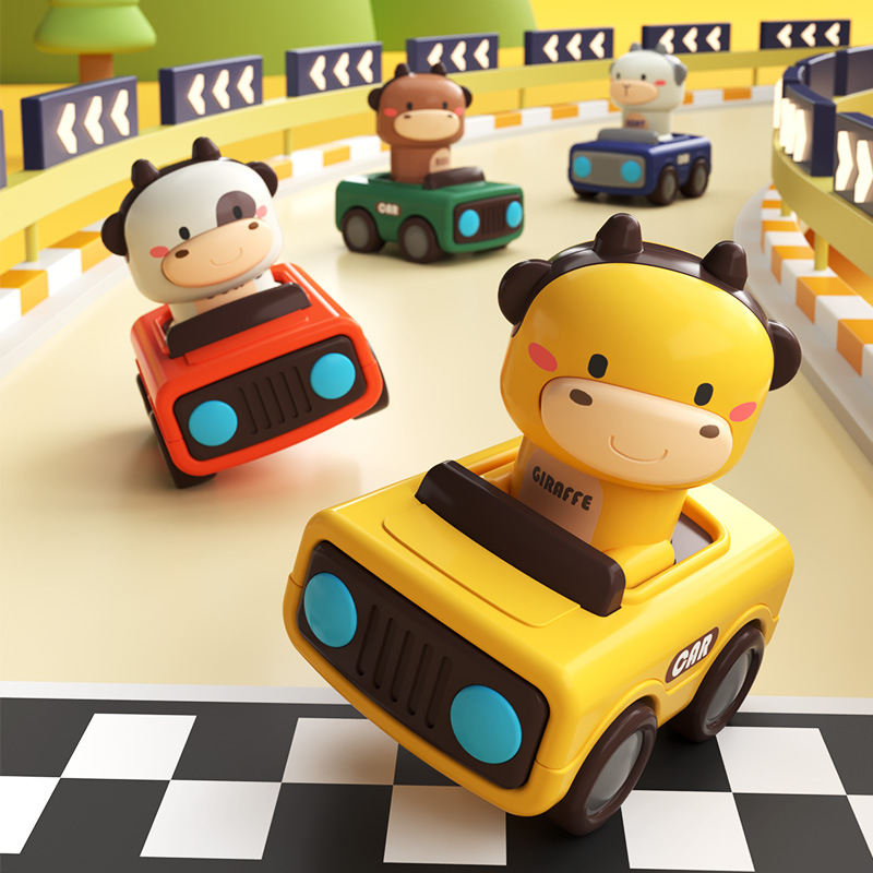 Pressing Animal Car Inertial Vehicle Children's Educational Toys