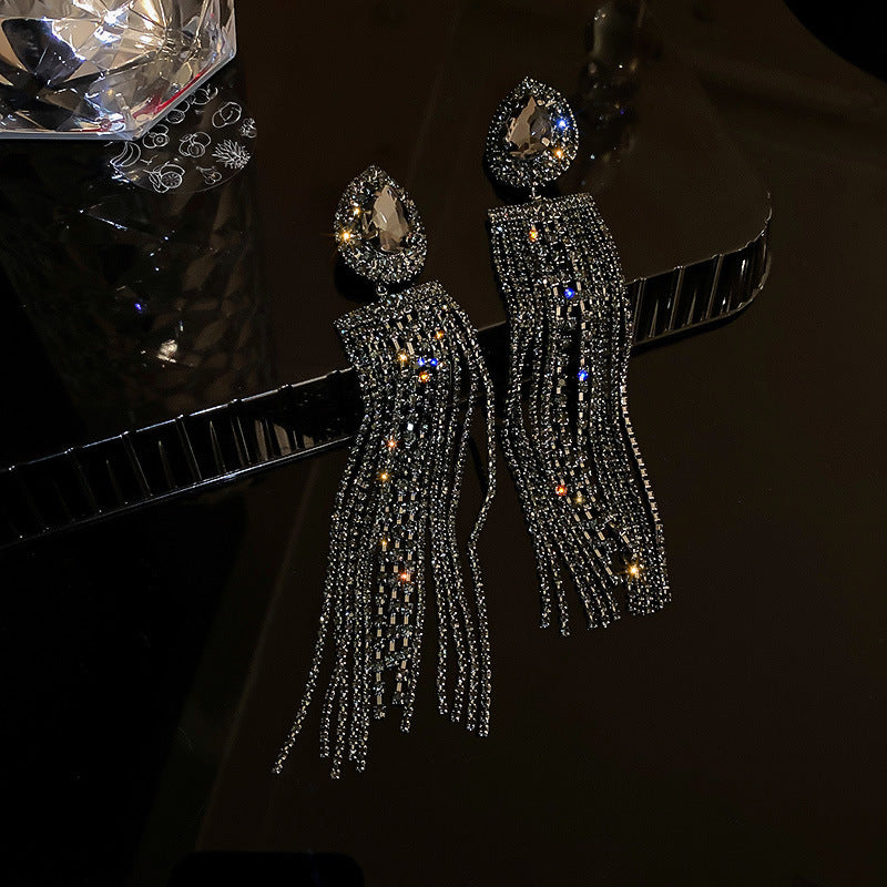 Classic Vintage Geometric Earrings Women Rhinestone Pendant Studs  Elegant Gift