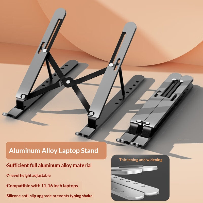 New Laptop Stand With Adjustable And Foldable Height, Aluminum Alloy Bracket With Cooling Fan