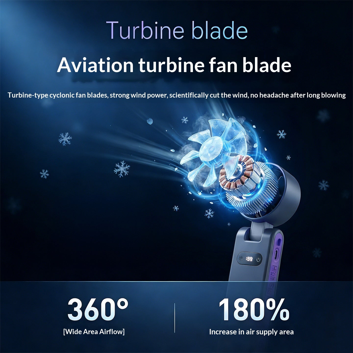 Speed-Adjustable High-Speed Cooling Fan With USB And Digital Display