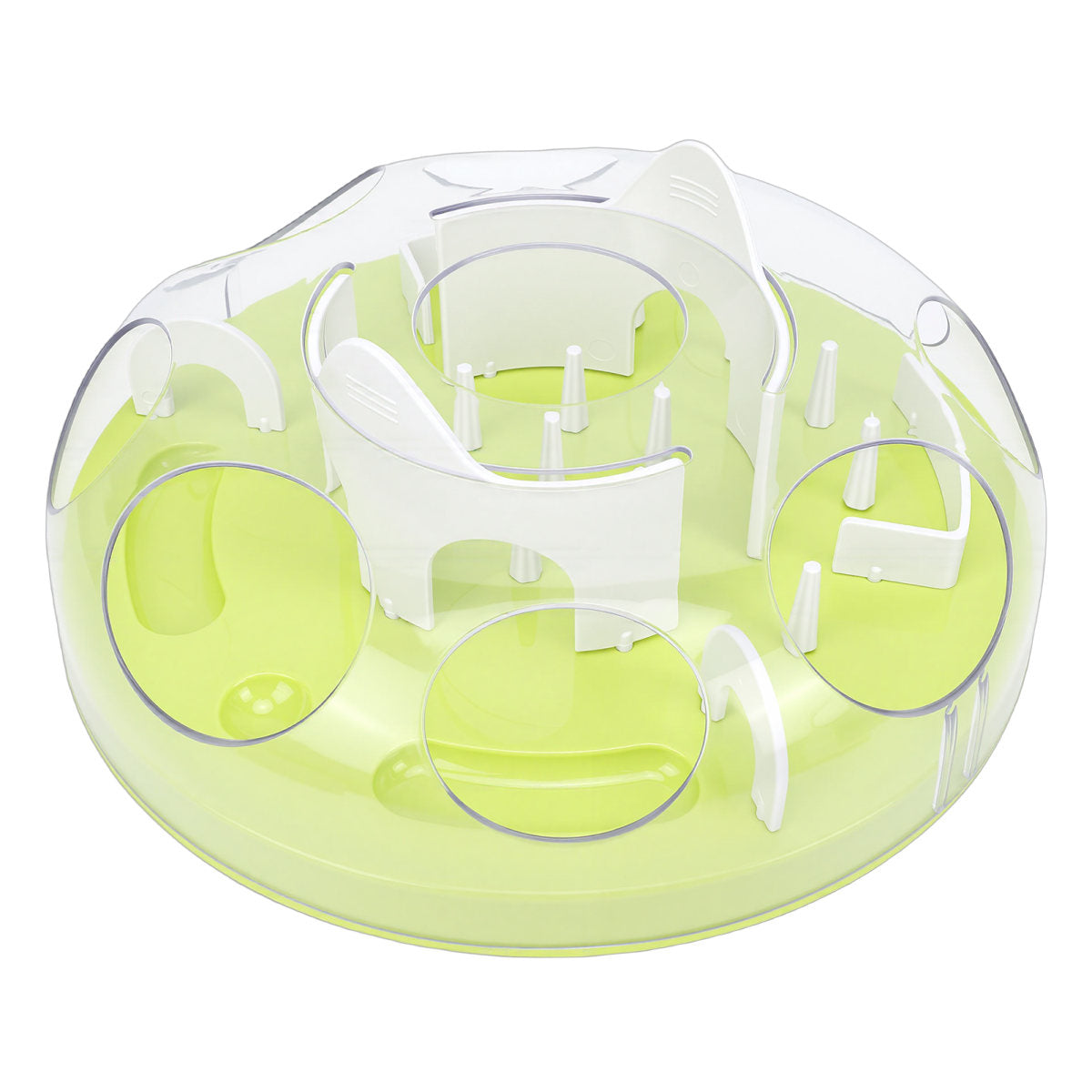 Interactive Cat Puzzle Feeder Funny Cat Puzzle Food Dispenser Enrichment Toy For Pets Play And Exercise Green
