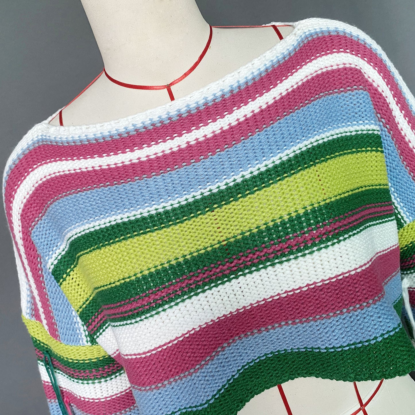Best Selling Women's Clothes Rainbow Tassel Vacation Style Loose Sweater