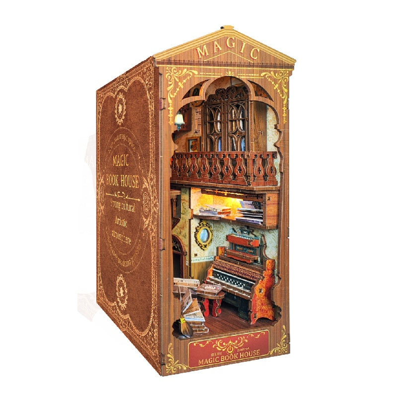 Magic World 3d Diy Cottage Hand-assembled Book Stand Desktop Model Toys For Holiday Gifts