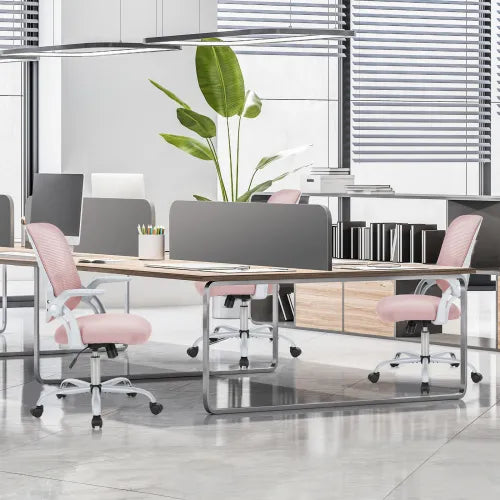 Office Mid Back Ergonomic Mesh Computer Desk Larger Seat Executive Height Adjustable Swivel Task Chair With Lumbar Support