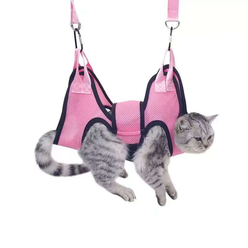 Pet Grooming Hammock For Cats And Dogs With A Hanging Nail-clipping Holder