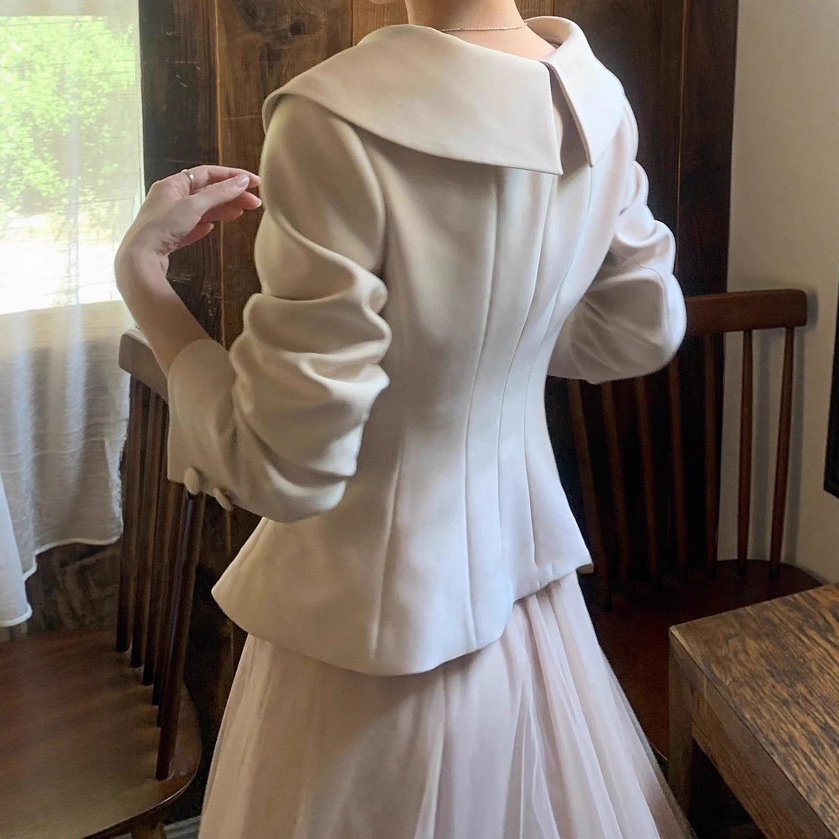 Korean-style Elegant Waist-cinching Figure-flattering Double-breasted Blazer