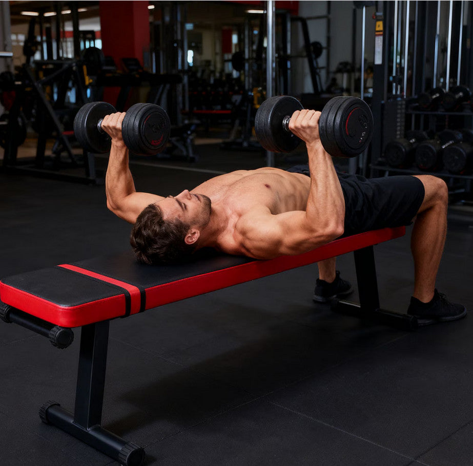 Flat Weight Bench Foldable Strength Training Exercise Home Gym Workout Fitness