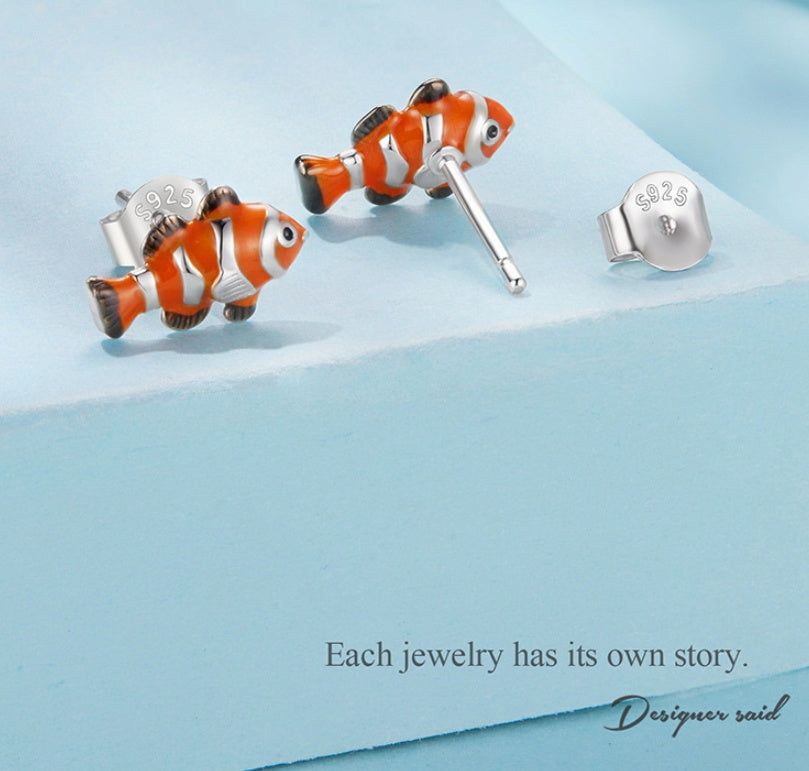 Original Clownfish Dripping Stud Earrings Personality Smart