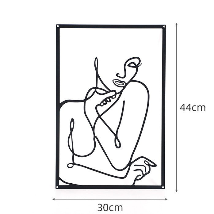 Artistic Iron Wall Hanging Featuring Feminine Body Lines For Wall Decor
