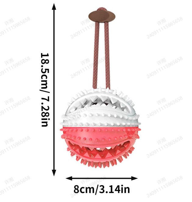 Pet Toy-Sounding Food Leaking Ball-Red and White-1 pack