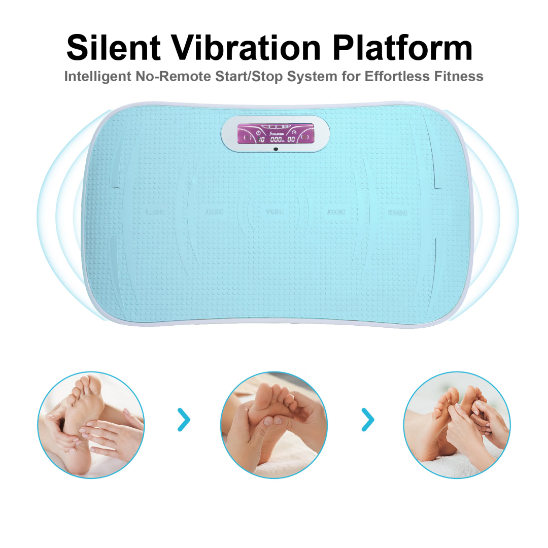 Full Body Vibration Platform Crazy Fitness Massage 10-Frequency Weight Loss & Fat Burner Shaking Machine For Unisex Blue