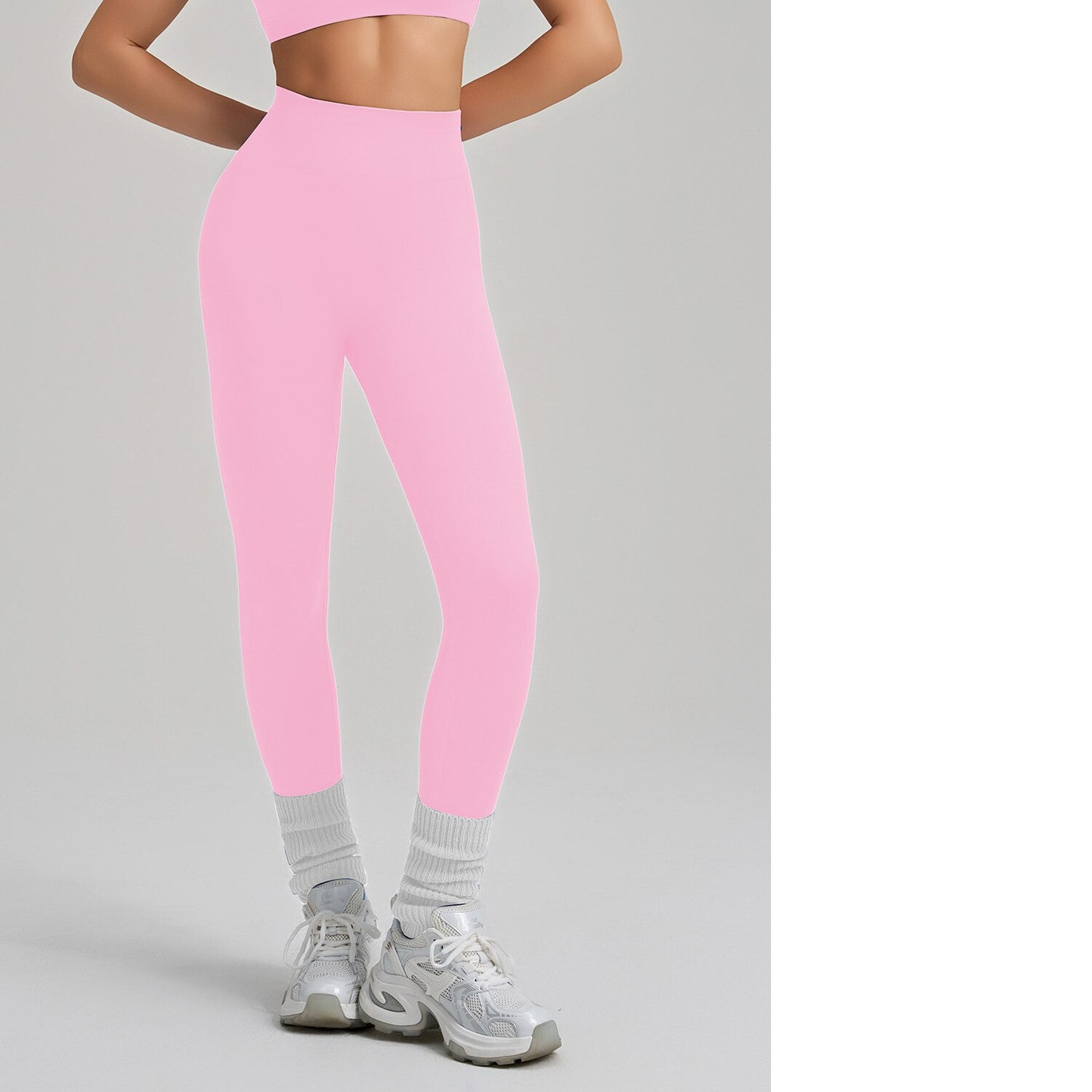 High-Elastic Seamless Knit Yoga Pants For Women, Peach Hip Lifting Workout Leggings For Training, Fitness & Running, Summer Style