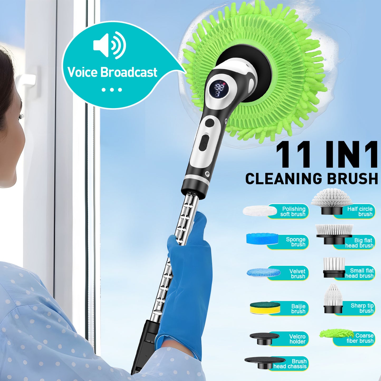 Multifunctional Electric Cleaning Brush Wireless Charging