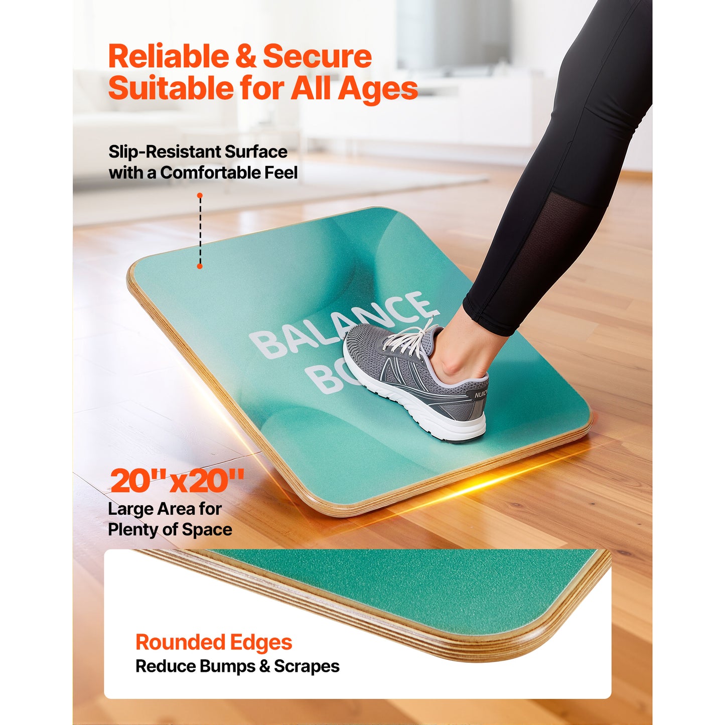 Balance Board, 360 Rotating Wobble Board Trainer For Adults 3-Level Adjustable, Wooden Balance Training Equipment, Slip-Resistant Surface For Core Workout, Standing Desk Exercise, Home Gym