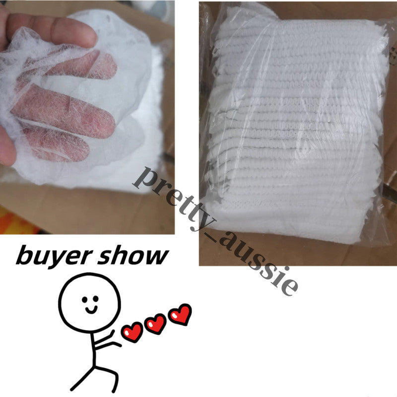 10 0 0Pcs Disposable Head Cover Hair Net White Elastic Hair Cap For Beauty Salon