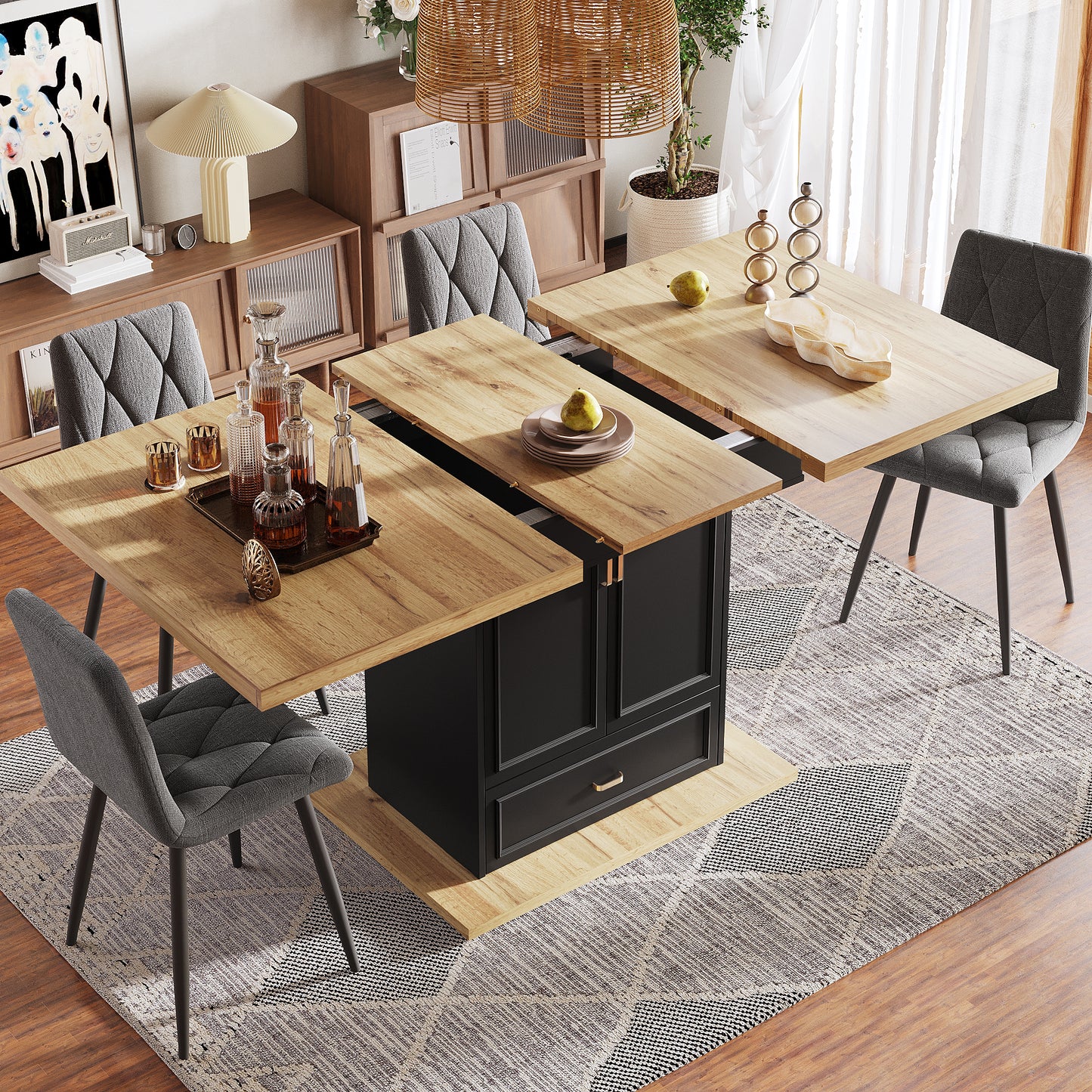 Extendable Dining Table - 110-140 Cm Wooden Table For Kitchen & Dining Room - 6-person Dining Table - Dimensions 110 X 80 X 75 Cm - For Terrace And Living Room