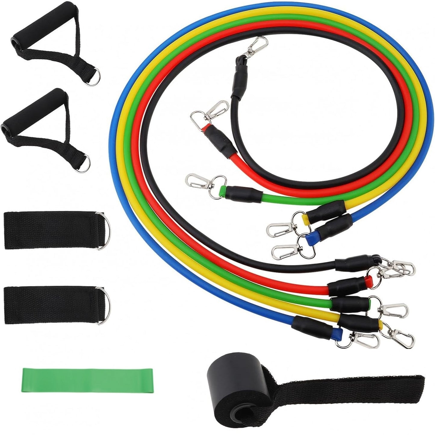 Fitness Widerstandsband Set, 5-in-1 Widerstandsbänder Mit Türanker, Griffen & Knöchelschlaufe Für Krafttraining, Muskelaufbau, Pilates, Stretching, Rehabilitation-Partyzubehör-Set