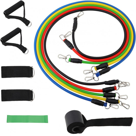 Fitness Widerstandsband Set, 5-in-1 Widerstandsbänder Mit Türanker, Griffen & Knöchelschlaufe Für Krafttraining, Muskelaufbau, Pilates, Stretching, Rehabilitation-Partyzubehör-Set