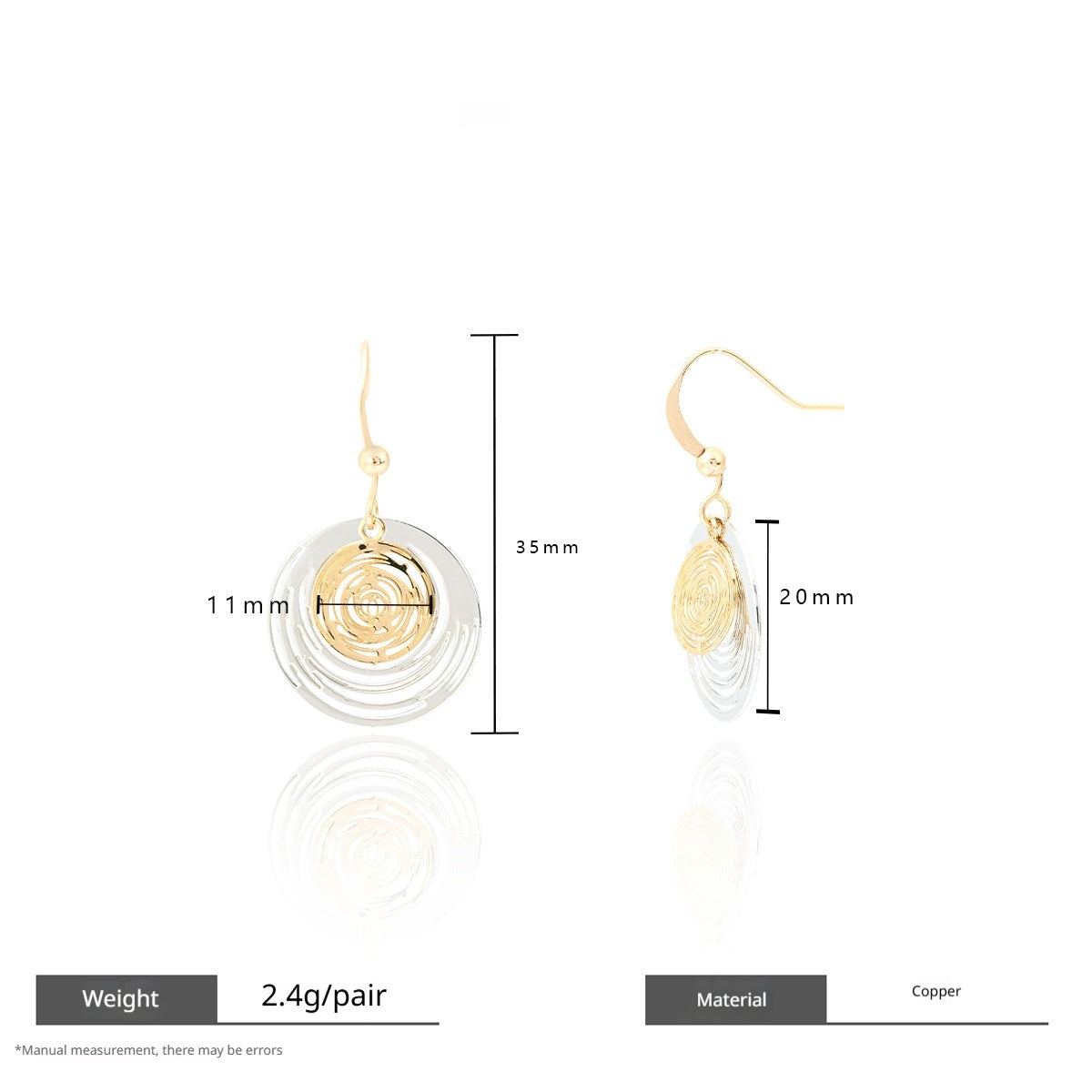 Women's Fashion Versatile Steel-colored Vortex-shaped Earrings