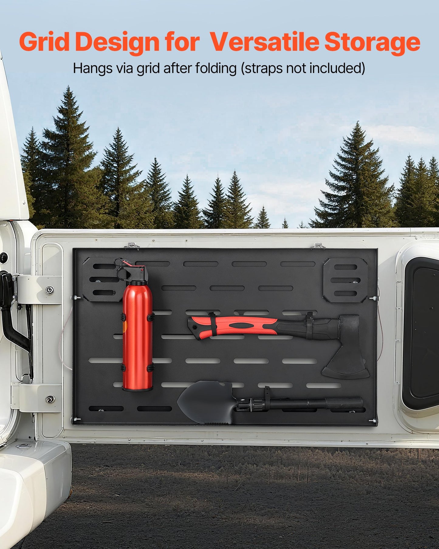 Tailgate Table, For 2021-2025 Ford Bronco, 88 Lbs Load Capacity, Carbon Steel Foldable Molle Panel Drop Down Table, Rear Door Cargo Storage Rack Shelf Luggage Holder Carrier Camping Accessories