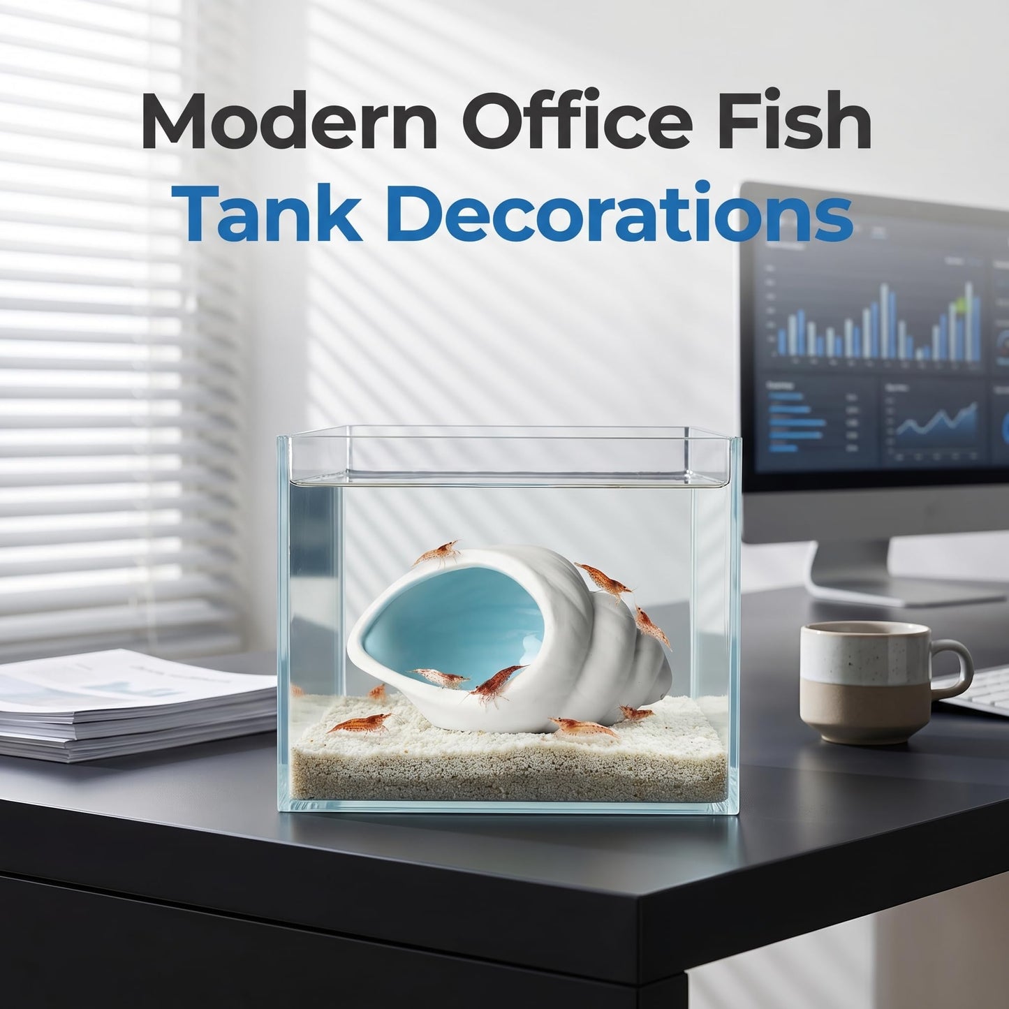 Ceramic Aquarium Cave For Betta Fish Tank Decor, White Conch Shell Hideout, Smooth Glaze Fish Tank Accessories & Decorations For Betta Fish, Shrimp, Pleco