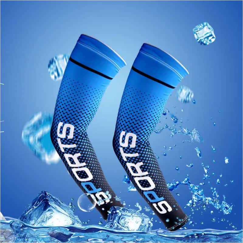 1 Set UV Resistant Ice Silk Cooling Sleeves And Face Mask Scarf