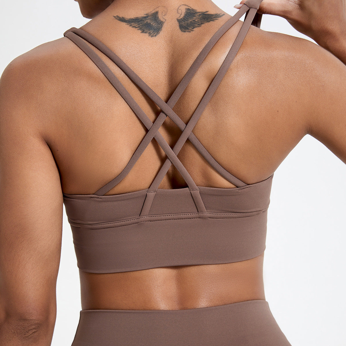 Nude Feel Spaghetti Strap Bra Beauty Back Exercise Fitness
