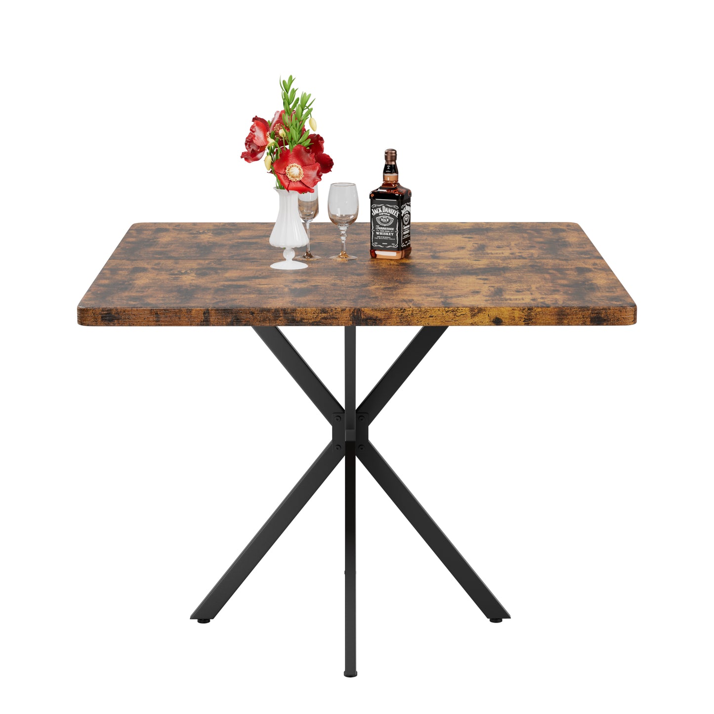Square Dining Table, Mid Century Modern Square Dining Table For 4-6 Person, Coffee Table For Kitchen Dining Room, Office, Save Space