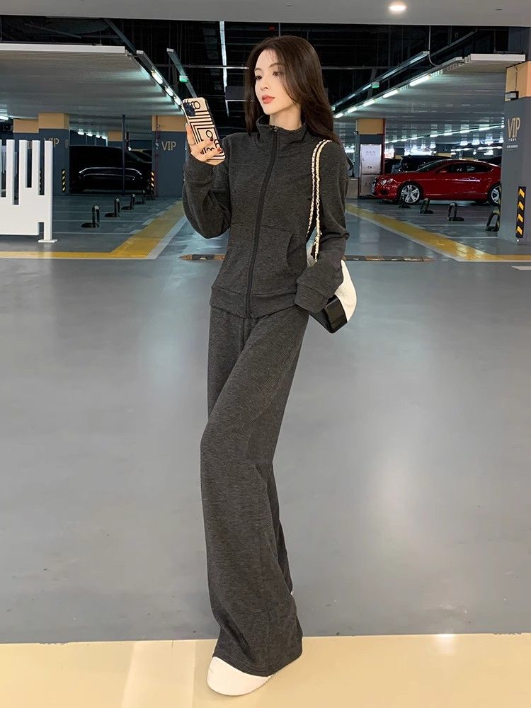Women's Korean-style Loose Casual Top And Pants Set