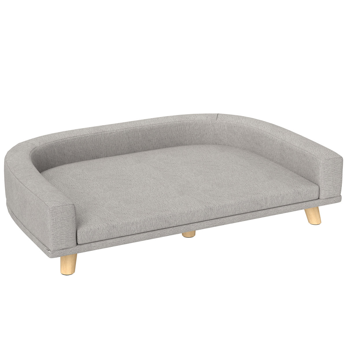 Hundesofa Für Große Hunde Bis 30 Kg, Gepolsterte, Kiefernholzbeine, 98 X 67 X 25 Cm, Grau