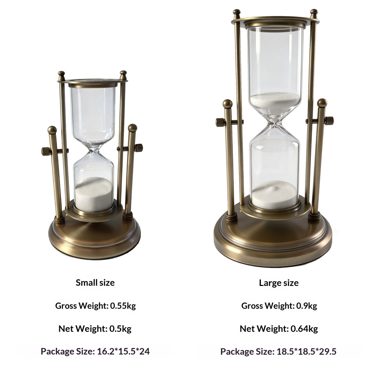 Glass Hourglass Drip Timer With A Rotating Crown Ornament As A Gift