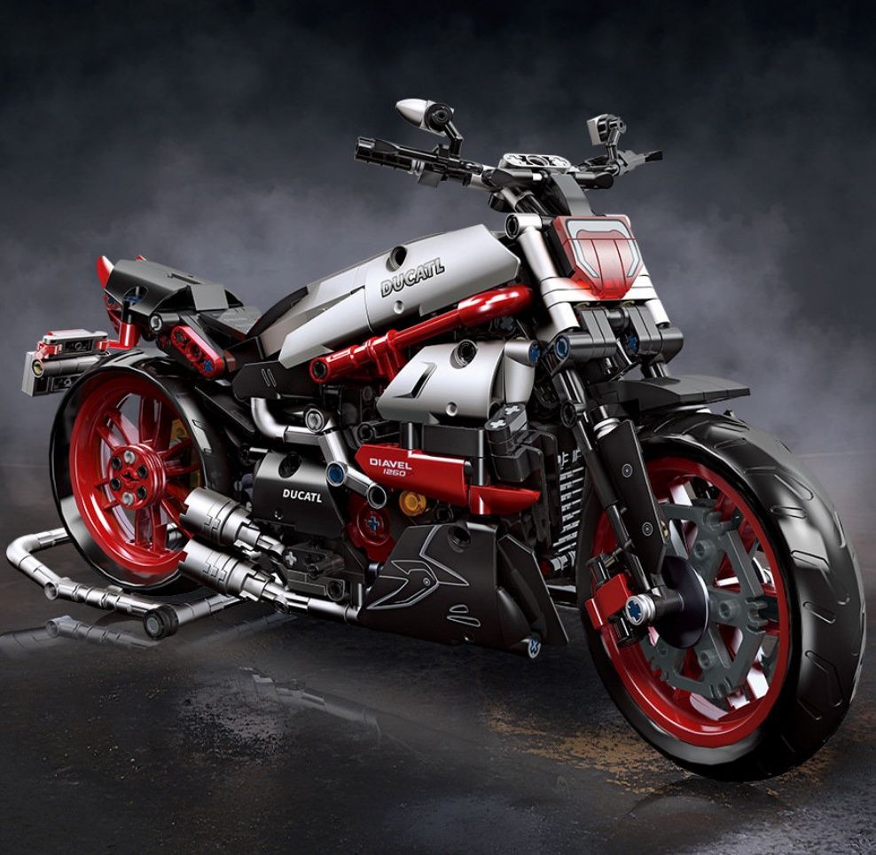 Motorcycle Model Ornaments Children's Sectional Building Blocks Toys