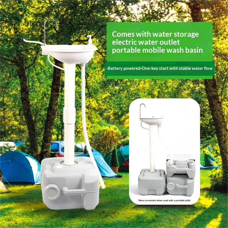 Construction-site Emergency Outdoor Camping Self-contained Mobile Washbasin With Water Storage