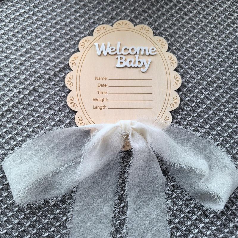 Baby Birth Keepsake Wooden Home Decor Ornament DIY Nursery Decoration