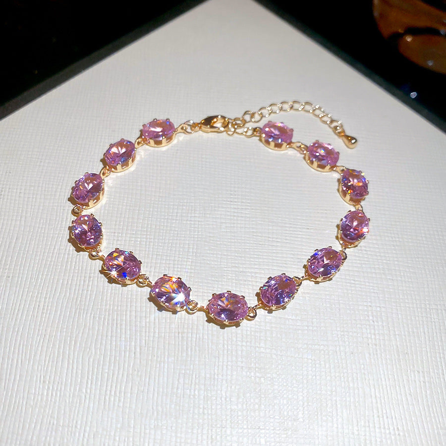 Fashion Geometric Cubic Zirconia Bracelet Minimalist Bangle Daily Wear Jewelry