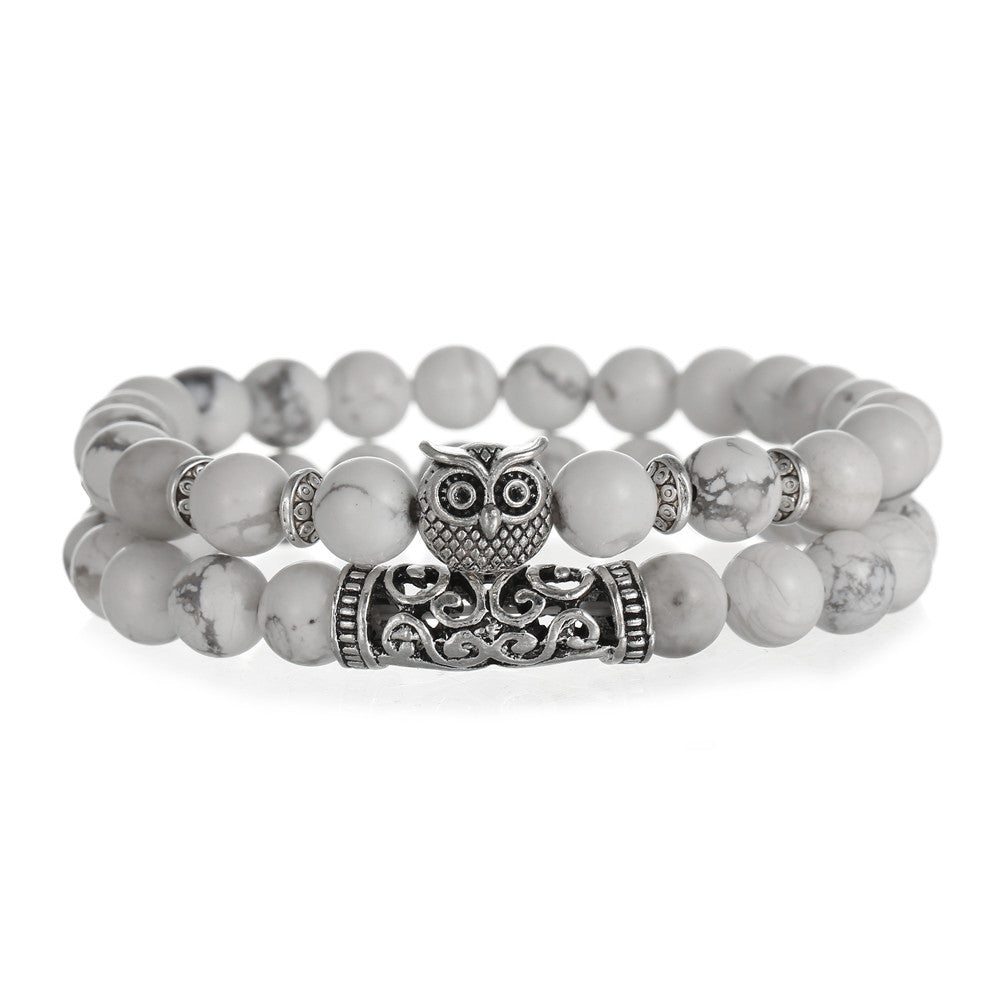 Cross-border Direct Supply Elastic Bracelet Bracelet Set Owl Tiger Eye Men's And Women's European And American Fashion New Bracelet