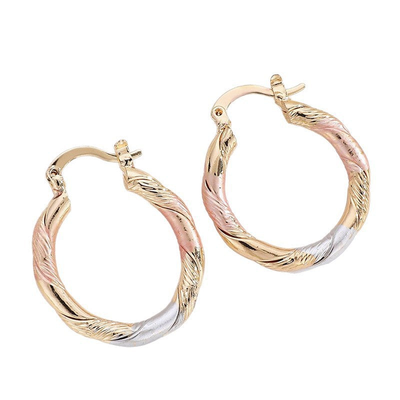 Exaggerated Earrings Retro Contrasting Colors Personalized Fashion Temperament