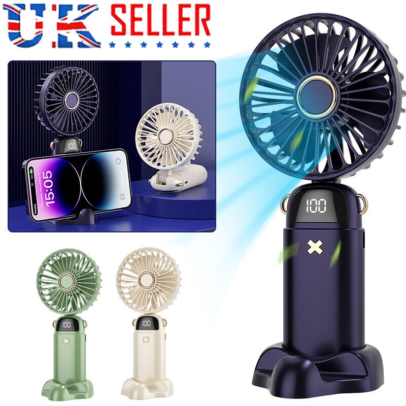 Portable Hand-held Fan Mini Folding Desk Fan Cooler Cooling USB Rechargeable