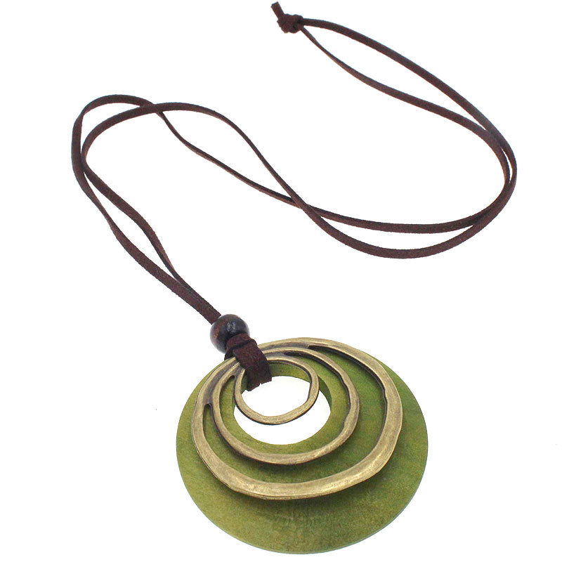 Bohemian-style Korean Fleece Alloy Round Three-Loop Necklace