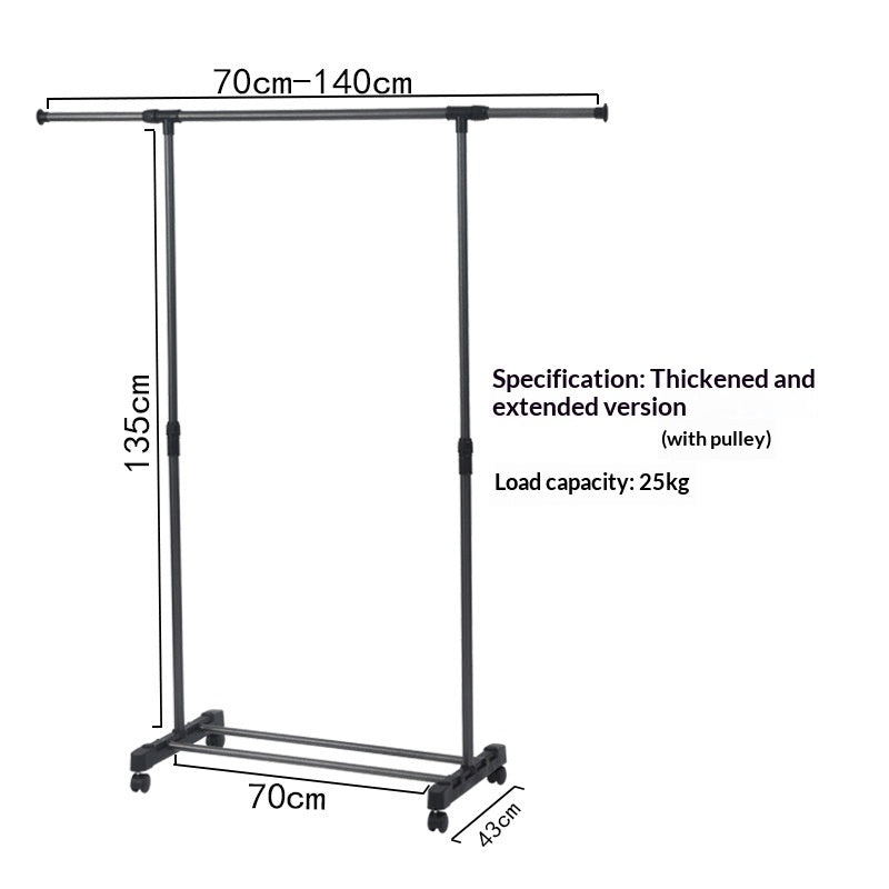 Foldable Home Wardrobe Telescopic Laundry Care Stand-Detail Clothes Drying Rack