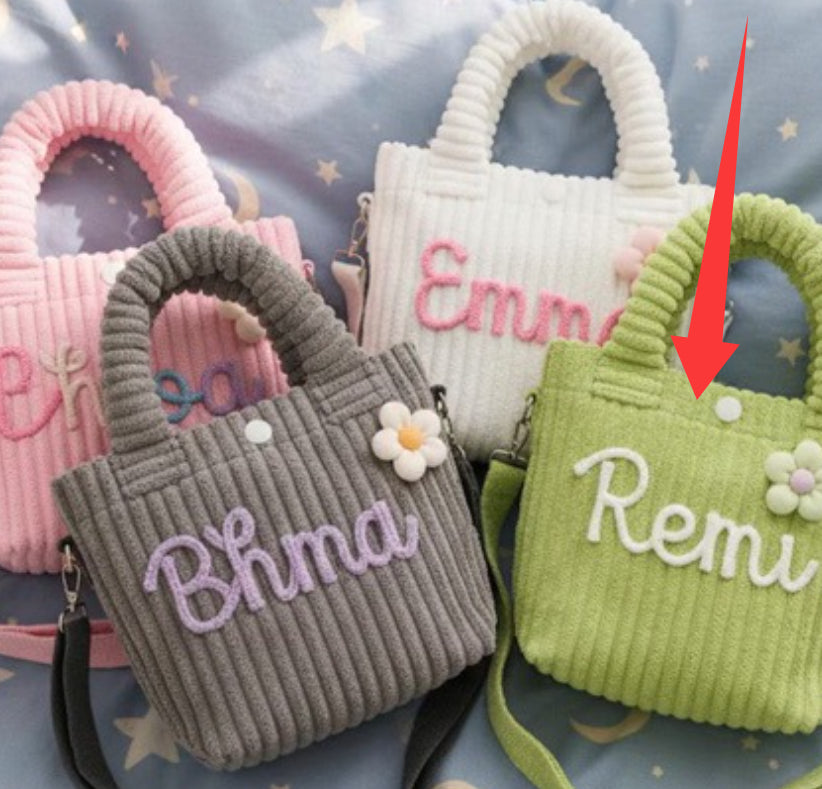 Personalized Hand-embroidered Name Cross-body Bag